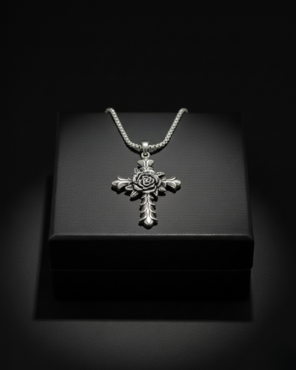 Crimson Thorn Cross Pendant