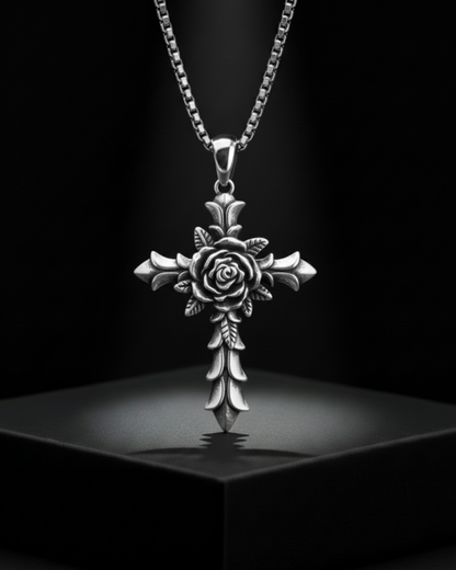 Crimson Thorn Cross Pendant