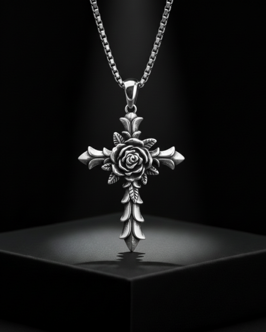 Crimson Thorn Cross Pendant