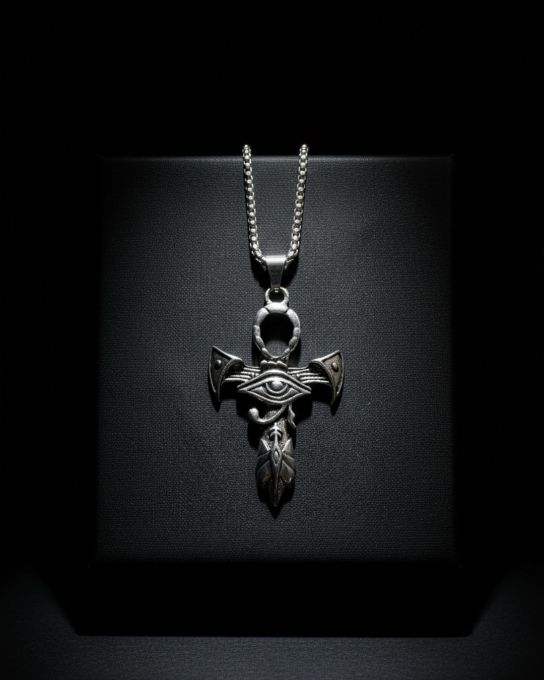 Odin's Gaze Pendant necklace on a black background