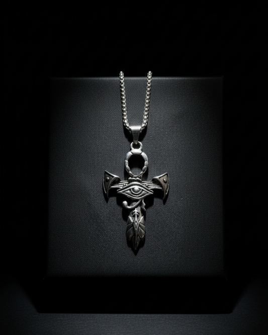 Odin's Gaze Pendant necklace on a black background