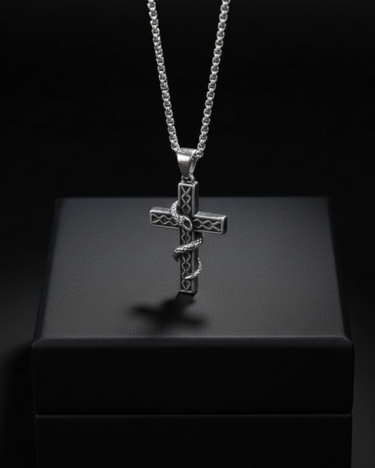Veritas Serpent Pendant on a black background